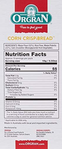 Orgran Gluten Free Toasted Corn Crispibread - 4.4 oz
