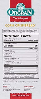 Orgran Gluten Free Toasted Corn Crispibread - 4.4 oz