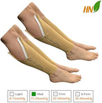 HealthyNees Footless 15-20 mmHg Zipper Compression Leg Calf Shin Sleeve 2 Pairs (Beige Combo, 5X-Large)