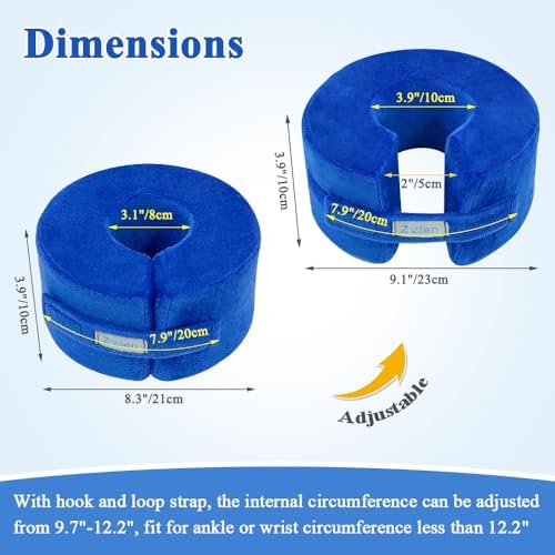 Zelen Foot Elevation Pillows Ankle Wedge Foot Support Pillow Heel Protectors for Pressure Sores Leg Rest Cushion for Bed Sores Ulcer Sleeping Ankle Protector Elevated Foam (Medium, 1 Pair)
