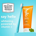 Hello Vitamin C Whitening Toothpaste with Fluoride, Whitening SLS Free Toothpaste, Up to 2 Shades Whiter Teeth, No Peroxide, Safe for Everyday Use, Natural Peppermint, 4.0 Oz