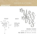 Bachelorette Party Cake Topper - Miss to Mrs - Double Sided Silver Glitter - Premium quality Made in USA