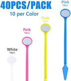 40 Pieces Plastic Dental Mirror for Teeth Inspection, Disposable Mouth Mirror Curve Angle Dentist Instrument Oral Care Tool