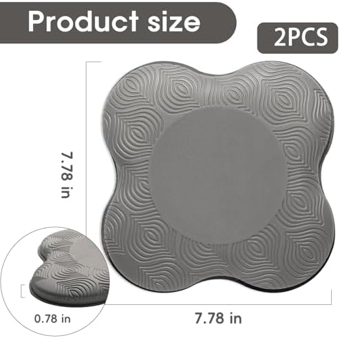 2 Pack Yoga Knee Pads Mat Set - Extra Thick Foam Kneeling Pad Cushion for Knees, Elbows, Wrists, Head - Yoga Essentials for Women Men, Non-Slip Pilates, Meditation, Floor Workouts