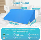 Bed Wedge Pillow For Sleeping Seniors Post Surgery Incline Pillow Bedsore Pressure Relief Cushions For Butt Lifting Patient Turning Triangle Foam Wedges For Bed Positioning Body Back Support (Blue)