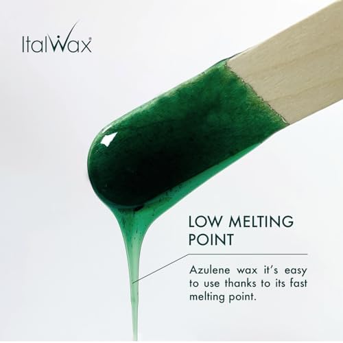 Italwax Azulene - 500g / 1.1lb - Hard wax beads for hair removal - Natural formulation ideal for sensitive skins - Unscented - Recommended for Bikini Area and Armpits