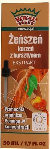 Organic Liquid Amber Extract with Organic Ginseng/Succinic Acid with Ginseng/Strengthens The Body and Brain / 50 ml /1.7 fl oz. A Unique brochure About Amber and Succinic Acid for Free.