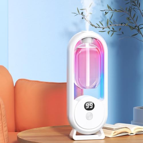 Waterless Essential Oil Automated Diffuser, Adjustable Automated Diffuser Sprayer, with CNC Screen Display, Intelligent Aromatherapy Diffuser, 360° No Dead Angle Surround Spray, for Bedroom