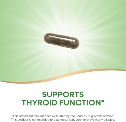 Nature's Way Kelp - Kelp Supplement for Thyroid Function Support* - Botanical Ingredient - Plant-Derived Capsule - Plant-sourced Iodine - Vegan, Gluten-Free & Dairy-Free - 180 Count (180 Servings)