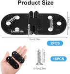 2 PCS Table Folding Flip Top Hinges, 2.76 Inch Zinc Alloy Flip Top Hinge, 180 Degree Round Edge Folding Table Hinge for Sewing Machines and Drop Leaf Tables, Black with Screws