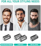 Guard Combs Kit with Case Compatible with Philips Norelco OneBlade Handles, 1/2/3/5mm Guide Combs, 0/3mm Body Comb and Protective Cap for Electric Shaver Accessories for Men