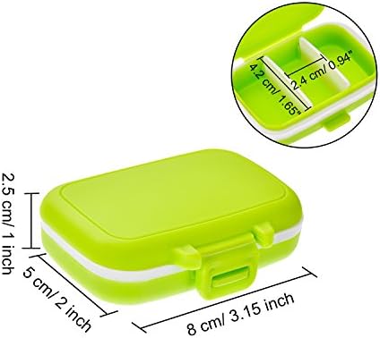 JOVITEC 4 Pack Small Pill Cases Plastic Waterproof 3 Removable Compartments Pill Organizer Box Holder Medicine for Daily and Travel Use