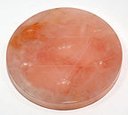 HQRP 4" Natural Rose Quartz Egg/Sphere Crystal Mineral Stand Polished Pink Gemstone Plate w/Star of David Decoration