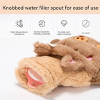 Bear Rubber Hot Water Bottle with Soft Removable Knit Outer Lid, Classic Rubber Hot and Cold Water Bottle with Cute Image Hand Feet Warmer and Shoulder Pain Relief