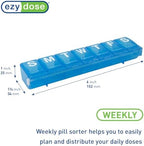 EZY DOSE Weekly (7-Day) Daily Pill Container, Medicine Planner, Vitamin Organizer, Large Locking Compartments Secure Prescription Medication and Prevent Accidental Spilling, Color May Vary, BPA Free
