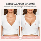 DOBREVA Women's Push Up Lace Bra Underwire Plunge Full Coverage Bras Sexy Plus Size Support