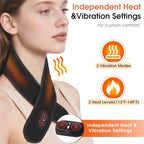 Cordless Neck Massager with Heat, Red Light Therapy for Neck, Neck Heating Pad for Pain, Heated Neck Wrap, 660nm 850nm, FSA Eligible HSA, Heated Neck Massager, 3000mAh Battery, Black