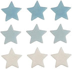White Blue and Silver Sugar Stars Cake Decorations - Pack of 9