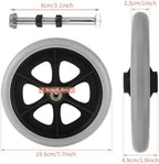 LANIAKEA 2PCS Replacement Wheelchair Wheels 8inch Wheelchair Front Wheels Anti-Slip Rubber Rollator Wheel for Wheelchairs, Walkers, Rollators (Grey)