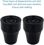 Replacement Cane Tips, 7/8 Inch, Black. (Pack of 2)