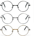 3 Pack Round Frame Reading Glasses Blue Light Blocking Reader Metal Full Frame Retro Glasses