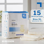 McKesson Ultra Briefs, [60 Count], XL, 58-64 in. Incontinence Adult Diapers with Tabs, Heavy Absorbency, Unisex, Disposable, Elastic Leg Gathers and Contoured Fit for Men and Women