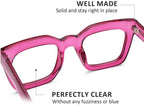 AQWANO Stylish Blue Light Reading Glasses Women, Fashion Oversized Square Designer Readers Computer Eyeglasses