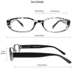 VisionGlobal 4 Pairs Reading Glasses with Spring Hinge, Blue Light Blocking Glasses for Women/Men (4 Color,+2.50 Magnification)
