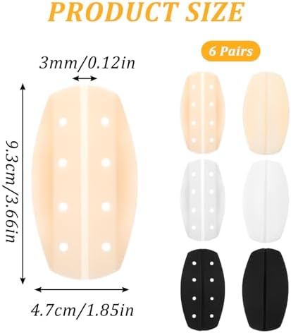 12 Pcs Silicone Bra Strap Cushions, Anti-Slip Shoulder Pads for Women, Soft Gel Bra Strap Holders to Prevent Slipping, Ease Shoulder Pain, Reusable Protectors for Wide, Thin Straps(Universal Fit)