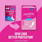Carefree Panty Liners, Regular Liners, Wrapped, Unscented, 54ct (Packaging May Vary) & Thong Regular Liner (Pack of 1) Unscented 49 Count
