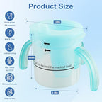 Dysphagia Cup for Adults with Difficulty Swallowing, Swallowing Cup for Elderly Spill Proof 5cc, 10cc, 15cc, No Spill Slow Flow Regulating Drinking Cup to Prevent Choking (Transparent Blue)