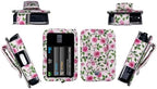 Premium Patterned Holster (with Belt Clip/Metal Loop/Lanyard) for Tandem Diabetes Care Insulin Pump T:Slim X2 (All Models) (White-Catharanthus)