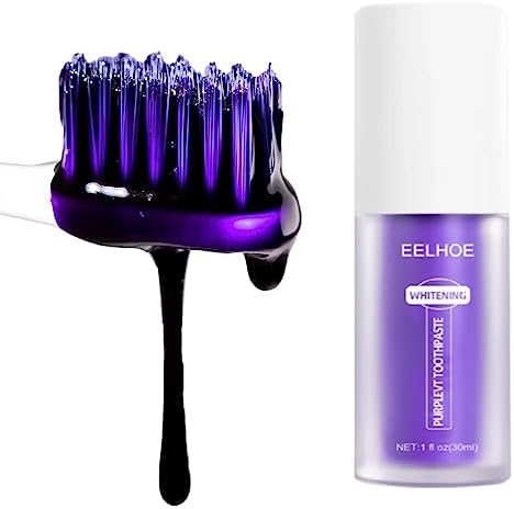 2Pcs Purple Toothpaste for Teeth Whitening, Tooth Stain Removal Smoke Teeth Coffee Colour Corrector.
