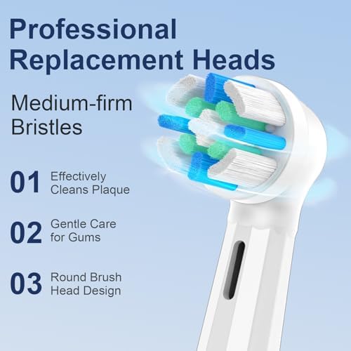 Replacement Heads Compatible with Oral B iO for Gentle Dental Care, Toothbrush Compatible with Oral B iO 2/3/4/5/6/7/8/9/10 Series Electric Toothbrush, Medium Bristles (6 Black/White)
