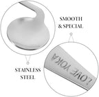 Left Handed Adaptive Utensils Set Stainless Steel Angled Fork and Spoon Easy Hold Offset Spoon Easy Offset Spork for Limited or Weak Grasp Elderly