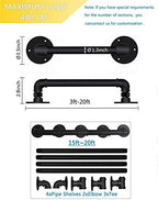 WRRAC-Shower Stool 3ft-20ft Wall Handrail Kit Black Pipe Basement Railing Elderly, Children Non-Slip Stair Hand Rail for Home Garden Corridor Lofts,440 lbs Capacity