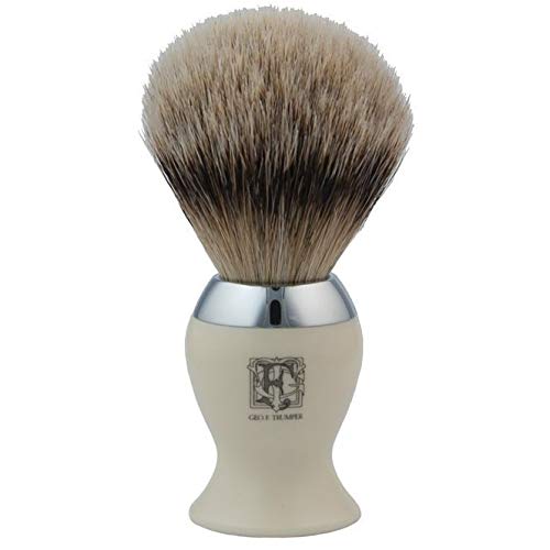 Geo. F. Trumper IB Range Shaving Brush with Super Badger Hair Simulated Ivory and Chrome