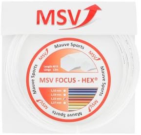 MSV Unisex's Focus-Hex String Set-White, 1.23 mm