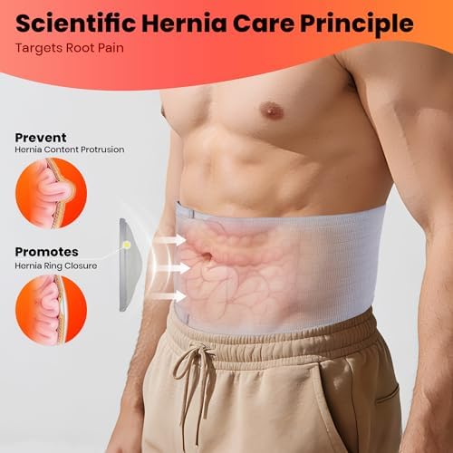 Umbilical Hernia Belt for Men & Women, Abdominal Binder Adjustable Truss Support with Compression Pads for Naval, Ventral, Incisional, Epigastric, Belly Button Hernias, Pre Post Surgery,Super Breathable-L