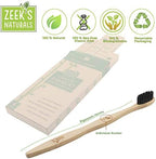 Biodegradable Eco-Friendly Natural Bamboo Charcoal Toothbrushes - Pack of 4 - Numbered - Charcoal Infused Bristles