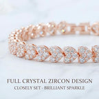 Mothers Day Gift Silver Crystal Tennis Bracelet for Women – Elegant Full Zircon Sparkle, Slim Stackable Design, Secure Clasp, Dainty Luxury Jewelry Gift for Her