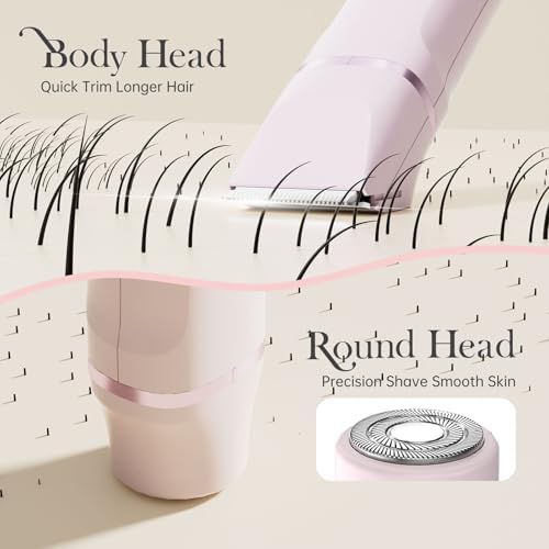 Risina Bikini Trimmer for Women - Painless Electric Razors for Silk Skin,Cordless Body Shaver with Ceramic Blade, Replaceable Lady Razor, IPX7 Waterproof & Easy Cleaning, Birthday Gifts for Beauty