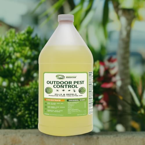 Mosquito Magician Liquid Concentrate - Kills Mosquitoes, Fleas, and Fire Ants - Use with Pump or Backpack Sprayers, Foggers, or Automatic Misting Machines - Ideal for Yards, Lawns, Patios - 1 Gallon