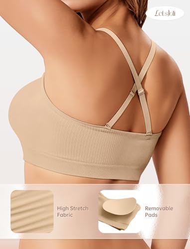 LetsJoli Push Up Strapless Bras for Women Supportive Bandeau Bra Non Slip Wireless No Underwire Padded Tube Bra