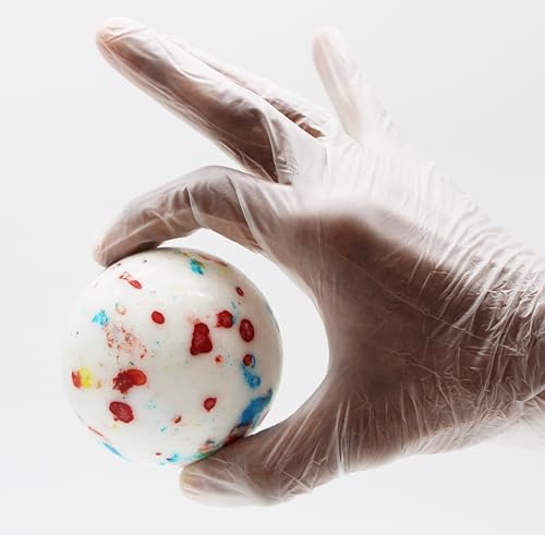 3 INCH LARGE Psychedelic Jawbreaker Candy BIG White Speckled Jawbreaker - Hard As A Rock