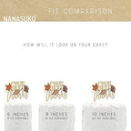 Thanksgiving Cake Topper - GIVE thanks - Double Sided gold glitter with fall colors leaves - Premium quality Made in USA