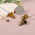 Tiger Eye Point Crystal Mini Pendulum Healing Dowsing Energy Balancing Chakra Divination for Meditation