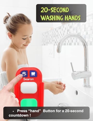 Searon Toothbrush Timer for Kids, 2 Minutes Teeth Brushing, 20 Seconds Hands Washing Timer for Kids Brushing Teeth Washing Hands