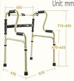 Walkers for The Elderly Walking Frame Folding Portable Aluminum Alloy Belt Wheel Without Wheel Dual-Use/Multi-Function Walking Aid/Elderly Walker
