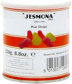 Jesmona Pear Drops - British Hard Candy 250g / 8.8 Oz (Pack of 12) Gift Tin | Mini Pear Flavored Boiled Sweet | Traditional Old Fashioned Retro English Sweets | Imported Confectionery from England, UK